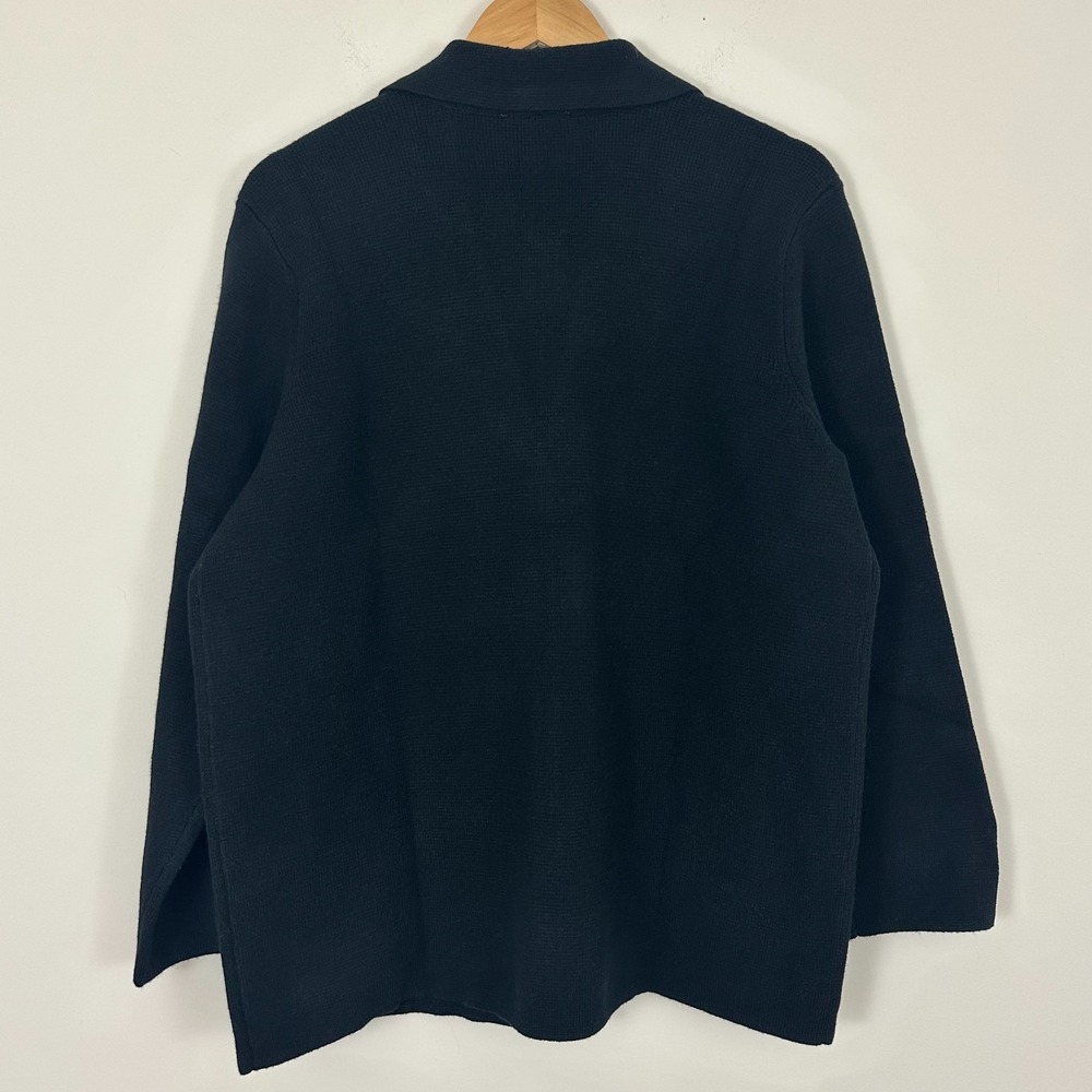 On 34th Sweater Blazer Deep Black Notch Collar Pockets Long Sleeve Womens Large - Picture 6 of 8